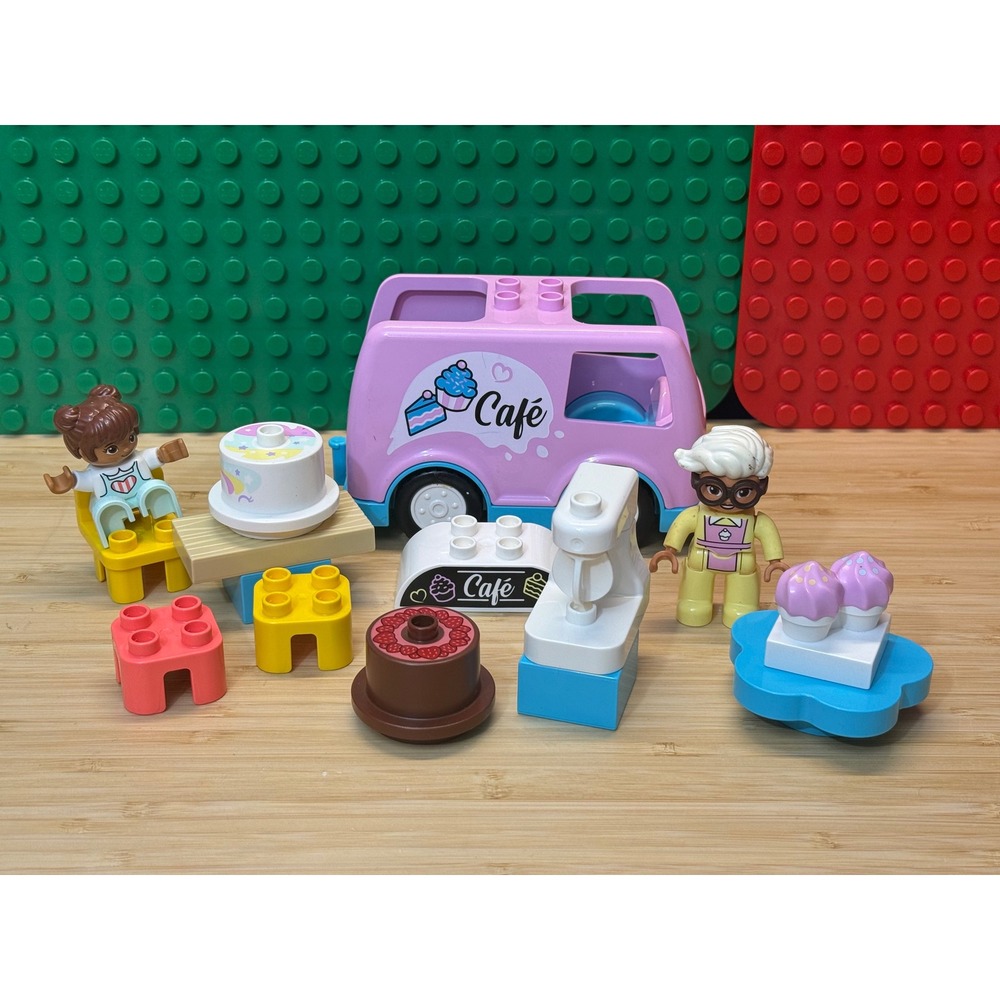 LEGO Duplo Bakery 10928 Cafe Van Figures Cakes Building Set Pink - Incomplete